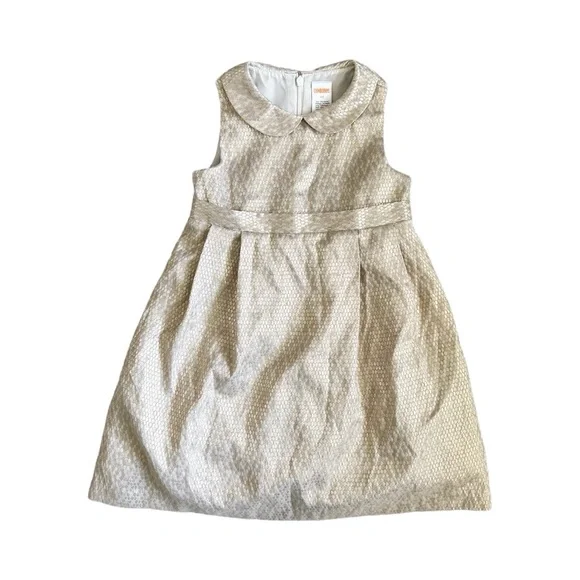 Gymboree | Dresses | Gymboree Metallic Gold Party Dress With Peter Pan  Collar | Poshmark
